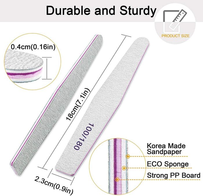 Global nail 25 pcs nail files 100/180 Diamond shape stancosstore